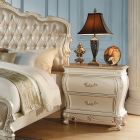 ACME Chantelle Nightstand with Granite Top in Pearl White - AC-23543