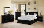 ACME Louis Philippe III 4pc Queen Bedroom Set with Storage in Black