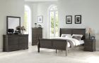 ACME Louis Philippe 4pc King Bedroom Set, Dark Gray