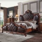 ACME Picardy Eastern King Bed, PU and Cherry Oak