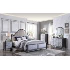 ACME House Beatrice 4pc Queen Bedroom Set in Two Tone Beige Fabric