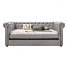ACME Justice Full Daybed & Twin Trundle in Smoke Gray Fabric