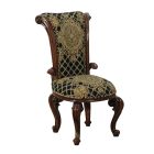 European Furniture Valentine Dining Side Chair with Black Gold Fabric - Set of 2