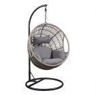 ACME Vasant Patio Swing Chair with Stand in Fabric & Rope