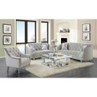 Coaster Avonlea 3pc Sloped Arm Tufted Livingroom Set in Grey