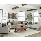 Coaster Apperson 3pc Cushioned Back Livingroom Set in Light Grey