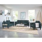 Coaster Gulfdale 3pc Cushion Back Upholstered Livingroom Set in Dark Teal