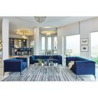 Coaster Chalet 3pc Tuxedo Arm Livingroom Set in Blue