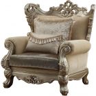 ACME Ranita Chair with 2 Pillows, Fabric and Champagne