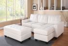 ACME Lyssa Sectional Sofa with Ottoman in White Bonded Leather Match