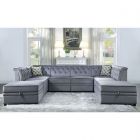 ACME Bois II 8pc Modular Sectional Sofa in Gray Velvet