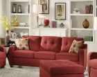 ACME Cleavon II Sofa with 2 Pillows in Red Linen