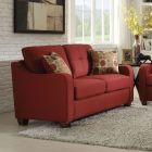 ACME Cleavon II Loveseat with 2 Pillows in Red Linen