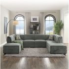 ACME Bois 8pc Modular Sectional Sofa in Gray Velvet