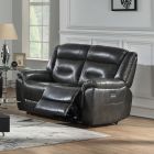 ACME Imogen Loveseat (Power Motion), Gray Leather-Aire