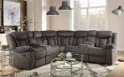 ACME Rylan Sectional Sofa, Dark Brown Fabric