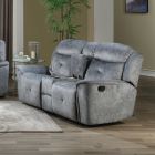 ACME Mariana Loveseat with Console (Motion), Silver Gray Fabric