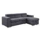 ACME Natalie Reversible Sleeper Sectional Sofa in Gray Chenille