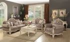 ACME Ragenardus 3pc Livingroom Set, Gray Fabric & Antique White