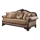 ACME Chateau De Ville Sofa with 5 Pillows in Fabric