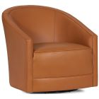 Classic Home Aguilar Accent Chair in Swivel Landscape Leather, Coin