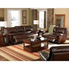 Coaster Clifford 3pc Double Reclining Power Livingroom Set in Dark Brown Leather
