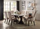 ACME Gerardo 7pc Dining Table Set, White Marble and Weathered Espresso