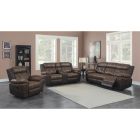Coaster Saybrook 3pc Tufted Cushion Power Livingroom Set in Chocolate and Dark Brown
