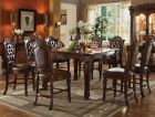 ACME Vendome 7pc Square Counter Height 54" Dining Set in Cherry