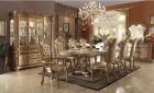 ACME Vendome 7pc Double Pedestal Extendable Furniture Dining Room Sets in Gold Patina/Bone