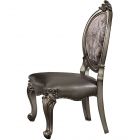 ACME Versailles Side Chair, Silver PU & Antique Platinum - Set of 2