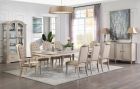 ACME Wynsor Trestle 9pc Dining Table Set, Antique Champagne