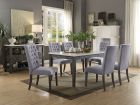 ACME Merel 7pc Dining Table Set, White Marble and Gray Oak