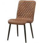 ACME Millertton Side Chair, Vintage Chocolate Top Grain Leather & Antique Black - Set of 2