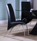 ACME Pervis Side Chair in Black PU and Chrome - Set of 2