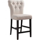 ACME Effie Counter Height Chair, Beige Linen and Walnut - Set of 2