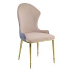 ACME Caolan Side Chair - Set of 2, Tan, Lavender Fabric and Gold