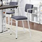 ACME Cargo Counter Height Chair (Set of 2), Gray Fabric & White