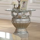 Homey Design HD-8908S End Table in Silver