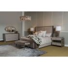 AICO Michael Amini Roxbury Park 4pc Queen Dual-Panel Bedroom Set in Slate