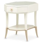 AICO Michael Amini La Rachelle Octagonal End Table with Drawer in Medium Champagne