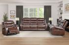 Homelegance Putnam Power 3pc Double Reclining Livingroom Set with Cup Holderss in Brown