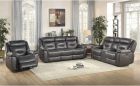 Homelegance Kennett 3pc Power Double Reclining Livingroom Set with Power Headrests in Dark Gray