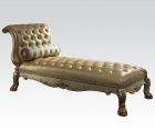 ACME Dresden Chaise with 1 Pillow in Gold Patina & Bone - AC-96489