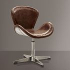 ACME Brancaster Accent Chair with Swivel in Retro Brown Leather