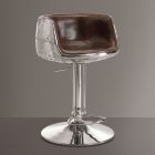 ACME Brancaster Adjustable Stool with Swivel in Vintage Brown Leather