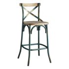 ACME Zaire Bar Chair, Antique Turquoise and Antique Oak
