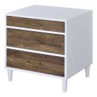 ACME Lurel Nightstand/End Table, White and Weathered Oak