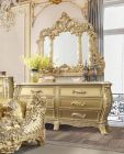 ACME Cabriole Dresser with Mirror, Gold Finish
