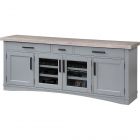 Parker House Americana Modern 76" TV Console in Dove with Weathered Natural top